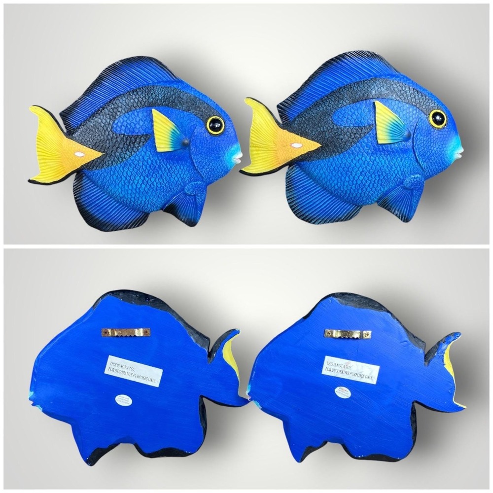 Fish Wall Decor Set of 6 Tropical Coastal Beach Nautical Plaques 2001 - Picture 7 of 10